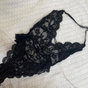 Open back lace bodysuit